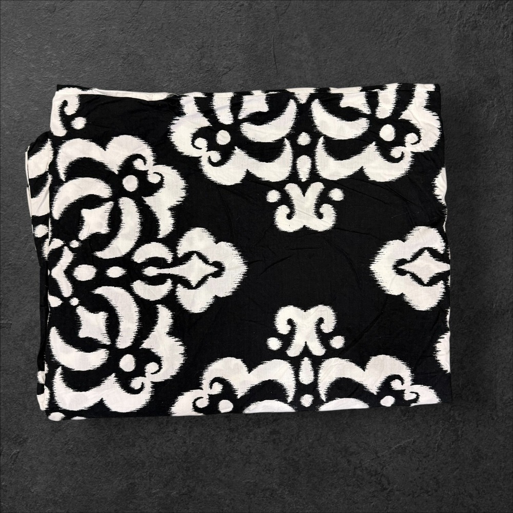 PBteen PB Dorm Twin Duvet Cover Black‎ White 100% Cotton Button Close